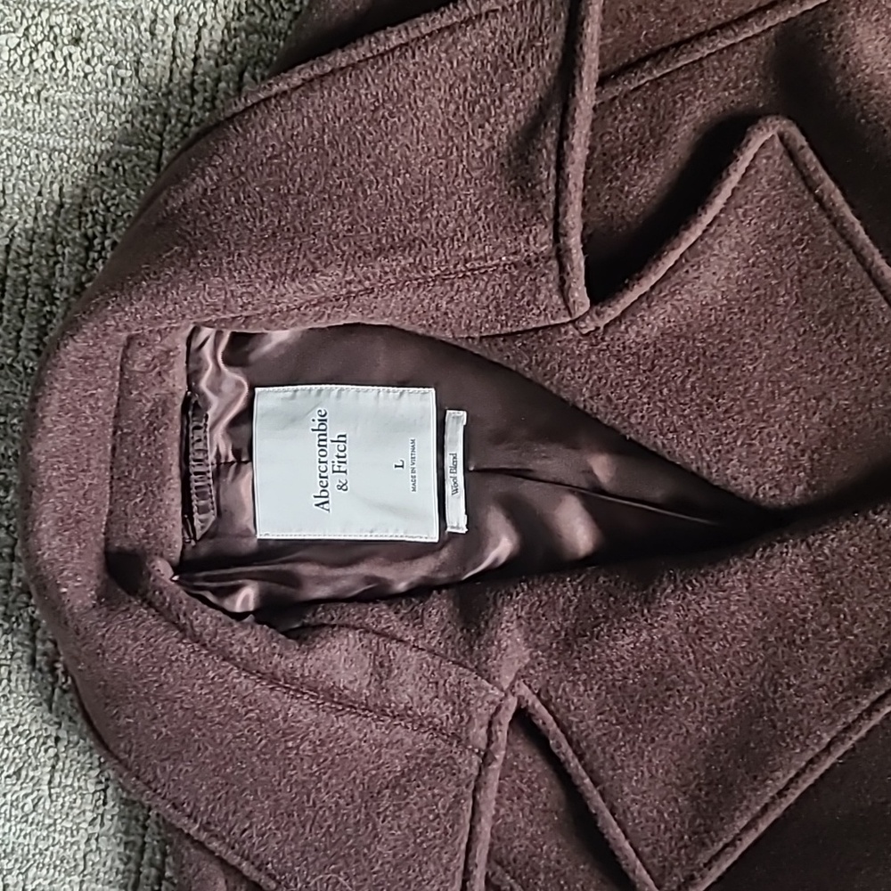 Abercrombie & Fitch Double-Breasted Wool-blend Coat in Dark Coffee - Picture 7 of 12